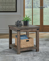 A2Z Furniture - Ashley Furniture - Hollum End Table - Square End Table / Rustic Brown - T466-2